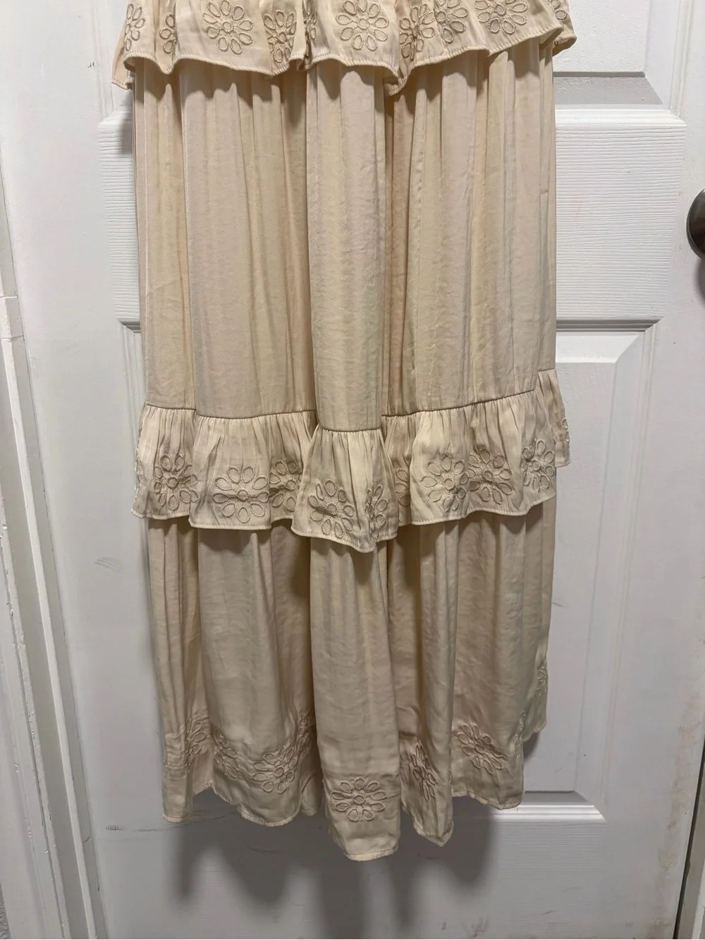 Joie Cream Tiered Embroidered Maxi Skirt - Picture 3 of 7